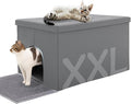 MEEXPAWS Cat Litter Box Enclosure Furniture Hidden, Cat Washroom Bench Storage Cabinet | Extra Large 35.4'' x 19.7'' x 19.7''| Dog Proof | Waterproof Inside/Easy Clean | Easy Assembly | Odor Control