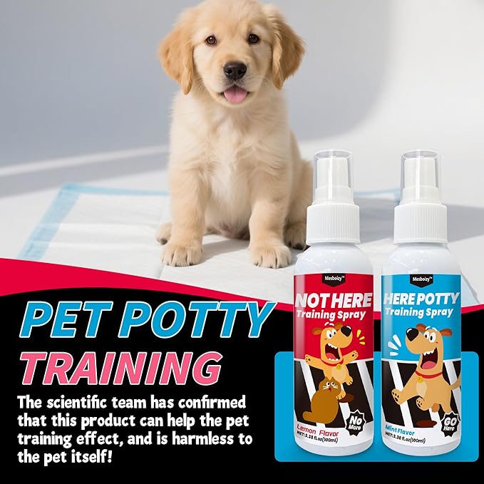 Dog Pee Spray Set, Includes Here Potty & Not Here Training Spray, Potty Training Spray for Dogs, Helps Dogs Develop Proper Potty Habitss (3.38 fl oz Each)