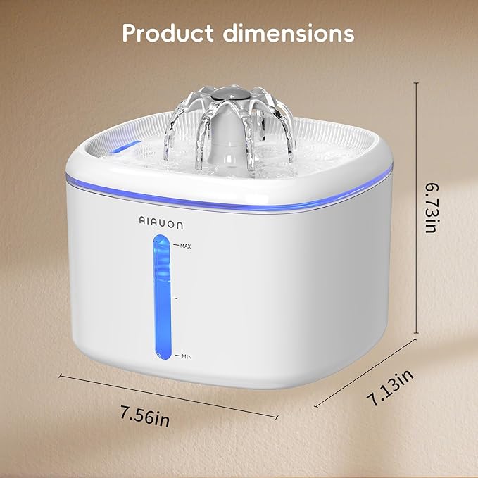 Cat Water Fountain,84oz/2.5L Pet Cat Fountain – Ultra Quiet Upgraded Automatic Pet Water Dispenser with 3 Replaceable Filters, Indoor Cat & Dog Drinking Bowl