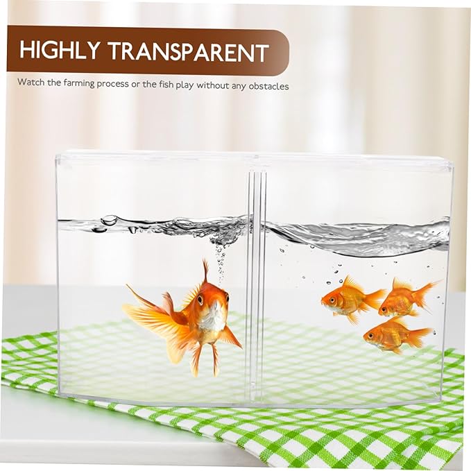 Toyvian Fish Breeding Tank Divider Isolation Box for Betta Shrimp Small -Transparency Safe Design Dual Compartment Aquarium Decor