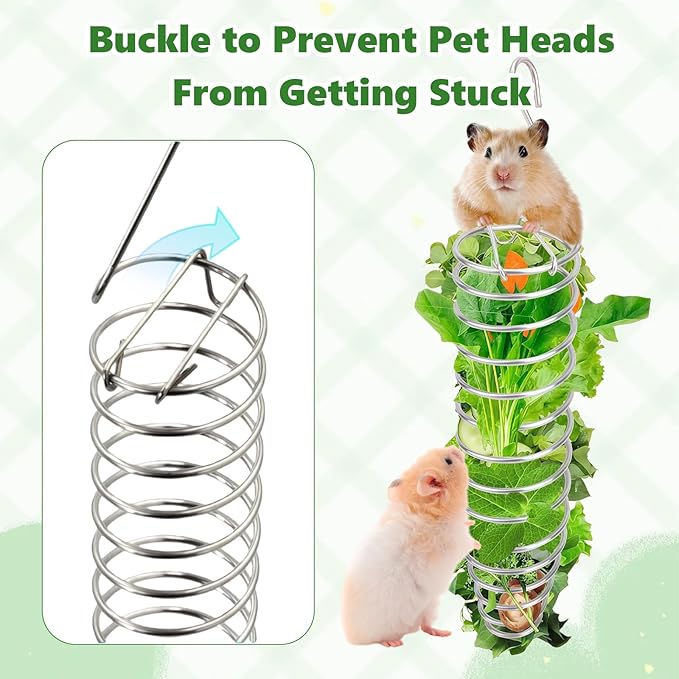 2Pcs Rat Enrichment Toys - Stainless Steel Rat Foraging Toy Treat Dispensing Slow Feeder Intelligence Enrichment Bird Fruit Vegetable Holder for Rats Cage,Parakeet Conure