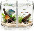 ERINGOGO Octagonal Acrylic Fish Breeding Tank Divider Box, High Transparency Dual-Compartment Isolation Hatchery for Betta and Small Tropical Fish, Aquarium Supply for Desktop Micro