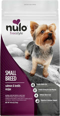 Nulo FreeStyle Small Breed Dog Food Dry - Salmon & Lentils, Puppy & Adult Grain Free Dog Food, Natural, High Protein, Smaller Sized Kibble with BC30 Probiotic for Healthy Digestion Support, 14lb