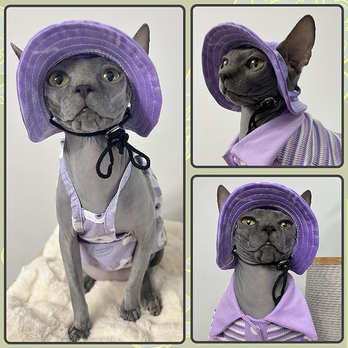 DENTRUN Cat Cowboy Hats with Ear Holes - Mini Sombrero Kitten & Chihuahua Hats for Tiny Pets - Fun Birthday Party Costume & Decorations