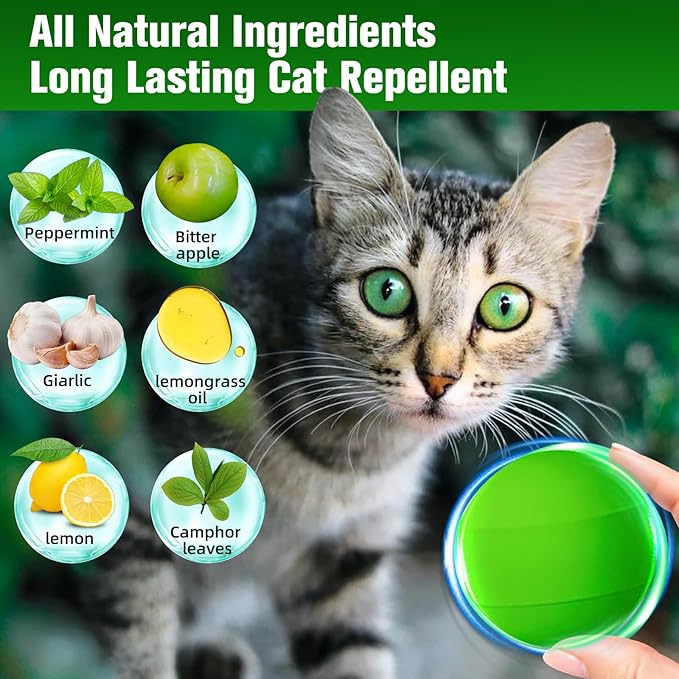 Natural Peppermint Cat & Dog Repellent, 9 Pack – Plant-Based Formula, Safe for Pets & Kids, 6-Month Protection, Indoor & Outdoor Use for Yard, Garden, Furniture