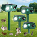 4Pack 2026 Ultrasonic Animal Repellent Outdoor Deer Repellent Devices Solar Animal Repeller Motion Activated Deterrent to Scare Cat Squirrel Rabbit Raccoon Skunk with LED Flash Lights for Yard Lawn