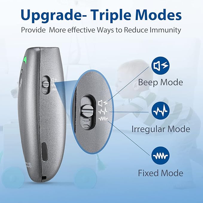 MODUS Dog Barking Control Devices 3 Modes Ultrasonic Dog Training and Anti-Barking Device Rechargeable Dog Barking Deterrent Devices.Alternative to Anti bark collar,Barking Silencer Indoor and Outdoor