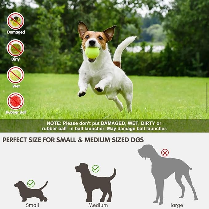 Best Automatic Ball Launcher for Dogs, USB Rechargeable Power - Indoor & Outdoor Dog Ball, Interactive Dog Fetch Tennis Ball Launcher Machine Toy for Small and Medium Dogs Comes with 3 Tennis Balls