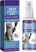 Cat Repellent Spray - Indoor/Outdoor Cat Deterrent Training Aid, Natural Plant-Based Formula to Stop Scratching, Jumping on Counters, and Spraying Behavior