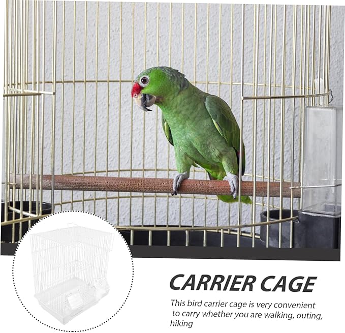 Portable Metal Bird Carrier Cage for Pearl Jade Finches Painted Eyebrow Birds Lightweight Air Circulation Design Travel Storage for Pets White Iron Art Cage for Home Use