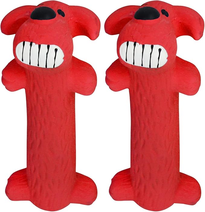 Multipet Original Loofa Dog Latex Ruff 6" Dog Toy, Assorted Colors for Small Breeds. (Pack of 2)