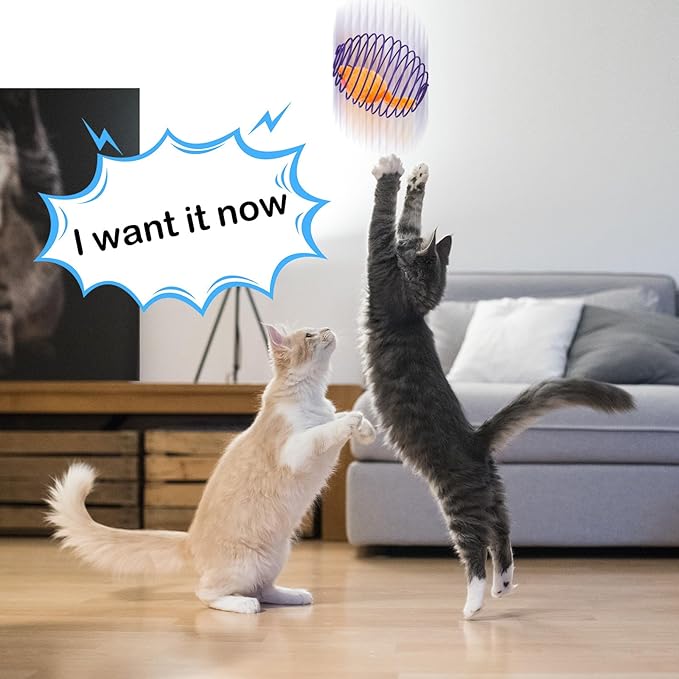 Jecery 5 Pcs Cat Spring Balls Toys Stretchable Rolling Balls Colorful Playful Coils Interactive Action Toy Caged Rats for Kitten Pet Supplies (Mouse,Multicolor)