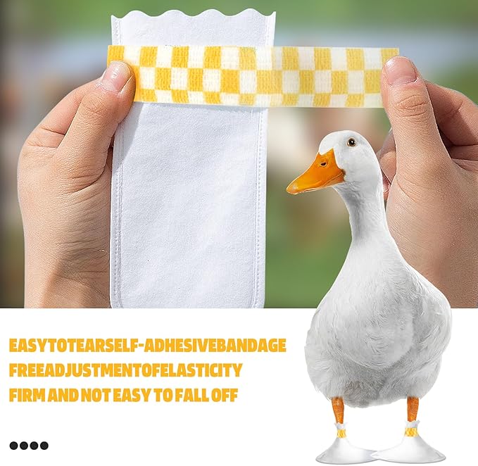 Disposable Boots for Real Duck Feet, Bumble Foot for Duck Supplies with Bandage, Large Size (Yellow, 20 PCS)