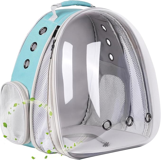 Bird Carrier Backpack, Portable Pet Travel Cage, Transport Bag for Parrots, Small Birds (Green, FE)