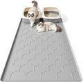 Extra Large Silicone Cat Litter Mat, Waterproof/Urineproof, Litter Recycling, Easy to Clean, Soft on Kitty Paws (28"X40"-Grey)