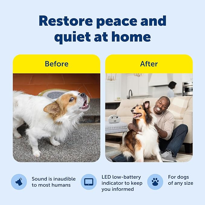 PetSafe Indoor Bark Control - Ultrasonic Indoor Trainer - Automatic Anti-Barking Solution - Tabletop Noise Reducer - Non-Collar Bark Solution