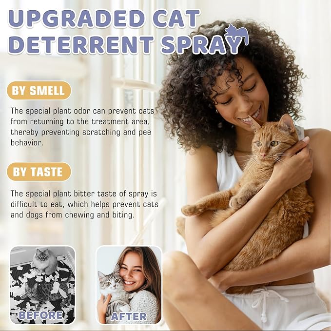 Tetra Cat Deterrent Spray for Furniture Protection,Natural Anti-Scratch Spray for Cats,Safe Indoor & Outdoor Deterrent Cat Spray,Cats Training Aid – Sofa & Carpet Protector,50ML