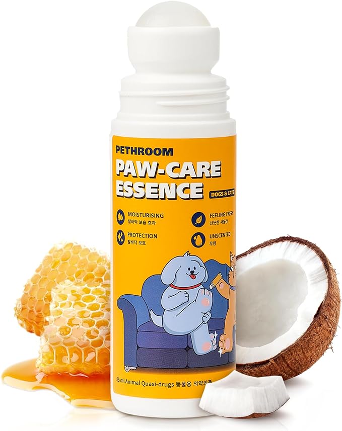 [PETHROOM] Roll-on Paw Balm for Cats & Dogs | Lick-Safe, Super Moisturizing Paw Protector | Soothing Protection from Hot Pavement | Easy to Apply | Quick Drying, Non-Sticky, Non-Staining 2.87 fl.oz.