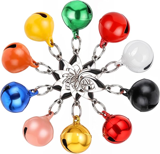 Cat Dog Collar Bells 10 Pcs Dog Collar Bells For Small Dogs Cat And Dog Round Bells For Collar With Crisp Sound Multicolor Cat Dog Collar Charm Pet Pendant Accessories For Christmas Decoration