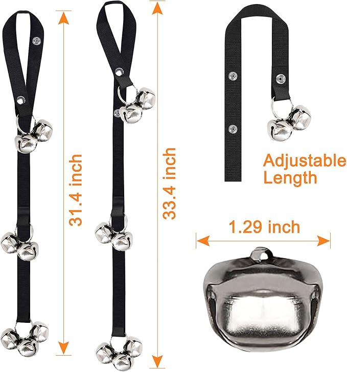 2 Packs of Dog doorbells, Training Adjustable Dog Bells, A Convenient Way to Train Your Puppy-7 Oversized 1.4 doorbells