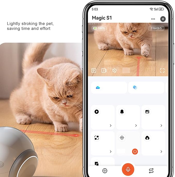 Moving Pet Camera with, 1080P Auto Follow Robot Camera for Dogs and Cats, 2 Way Audio, Night Vision, Pet Cameras Baby Monitor for Home Security, App Control