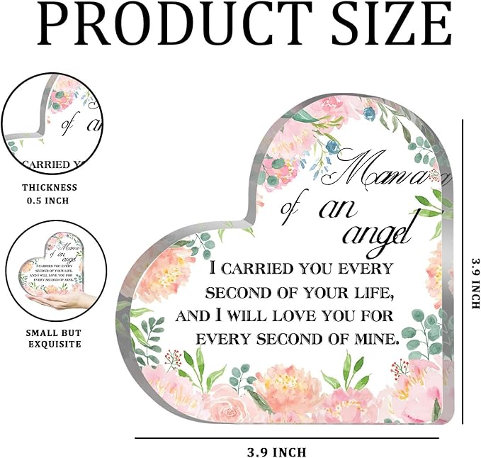 Miscarriage Gifts for Mothers Mom Bereavement Remembrance Miscarriage Acrylic Keepsake for Loss of Infant Baby Pregnancy Loss Gifts Grief Sympathy Memorial Table Decorations