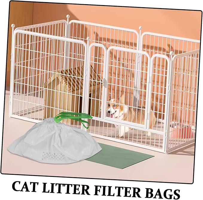 Totority 7pcs Cat Litter Filter Bags Sturdy and Pouch for Litter Cleaning Waste Disposal Bags for Pet Owners White