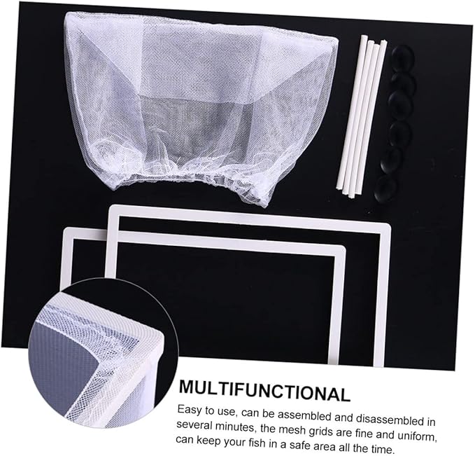 balacoo 3pcs Fish Hatchery Breeding Box Mesh Fish Breeding Tank Aquarium Isolation Box Suction Cup for Easy Install