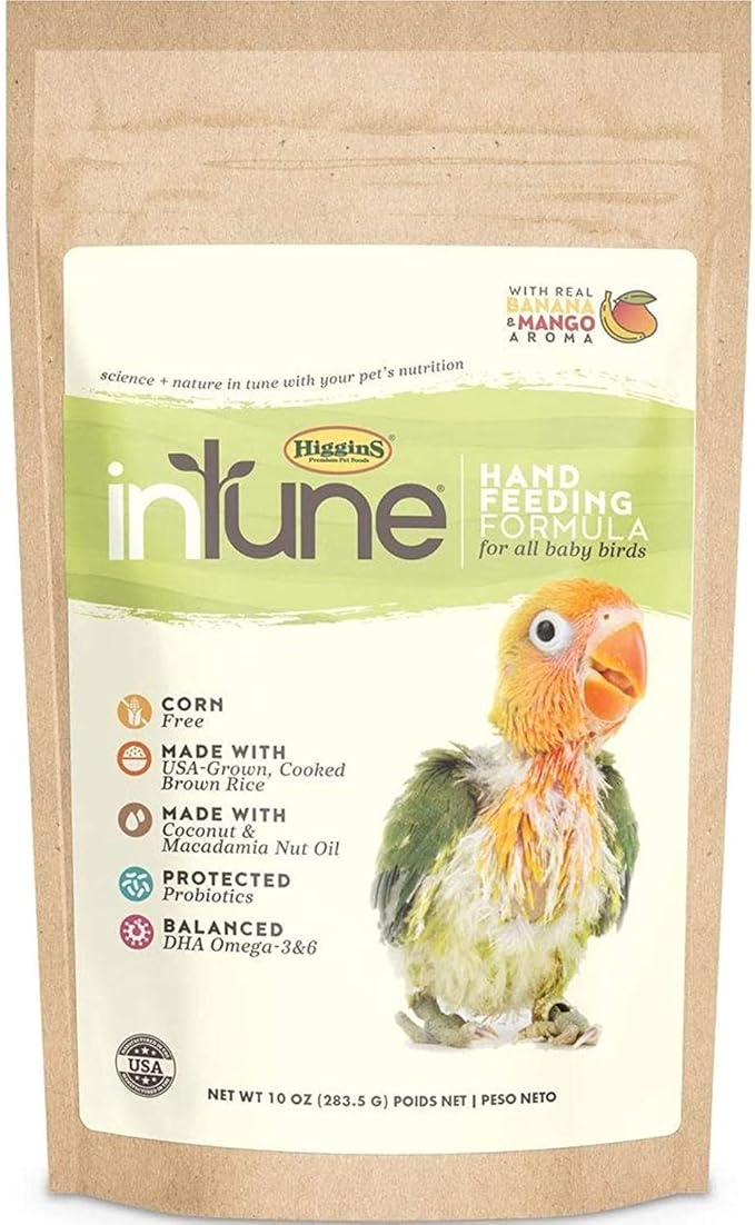 Higgins Intune Natural Hand Feeding Formula for All Baby Birds 10 Oz