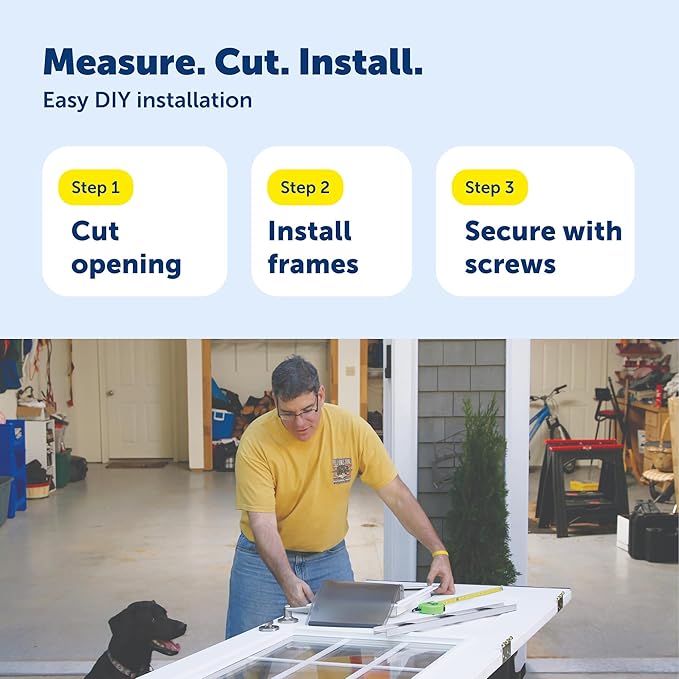 PetSafe Plastic Pet Door - Gives Your Pet Easy Outdoor Access - Durable Plastic Frame - Paintable White Frame to Match Home Decor - Snap-On Closing Panel for Safety - Simple DIY Installation - Large