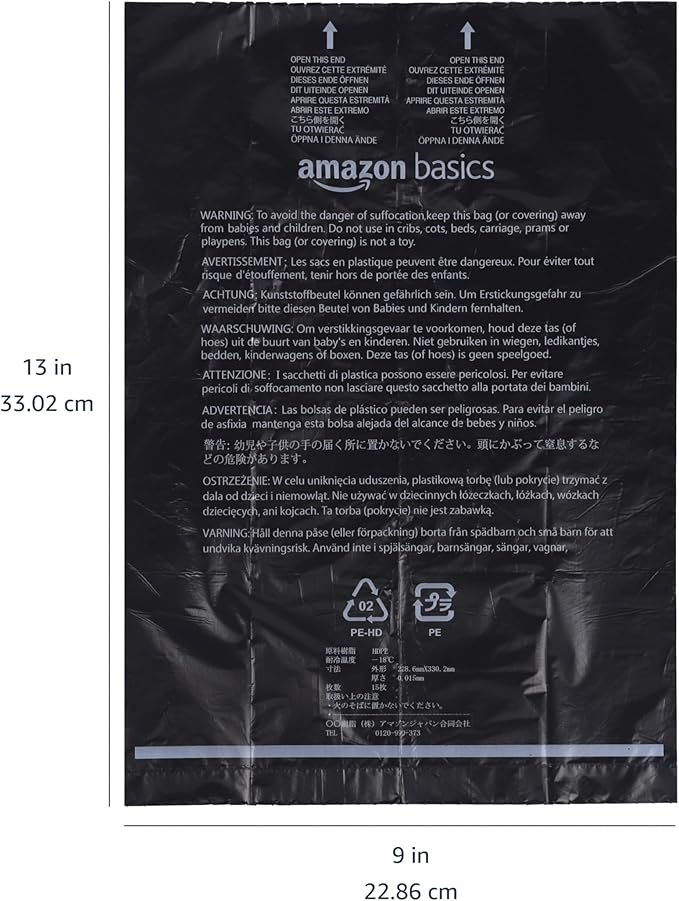 Amazon Basics Dog Poop Bags with Dispenser,Enhanced for Guaranteed Leakproof,Unscented,Includes Leash Clip,900 Count (Pack of 360)
