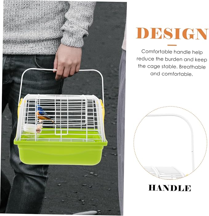 HANABASS 1Set Portable Bird Carrier Cage Travel Parrot Cage with Handle Convenient for Outings and Trips for Parrots and Birds Durable and Construction