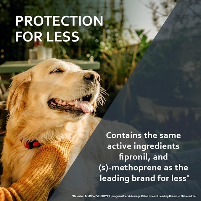 Sentry Fiproguard Plus for Dogs, Flea and Tick Prevention for Dogs (45-88 Pounds), Includes 6 Month Supply of Topical Flea Treatments