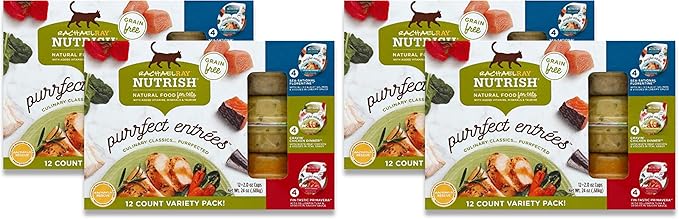 Nutrish Rachael Ray Purrfect Entrees Wet Cat Food,Variety Pack,2 Ounce Cup,(Pack of 48)