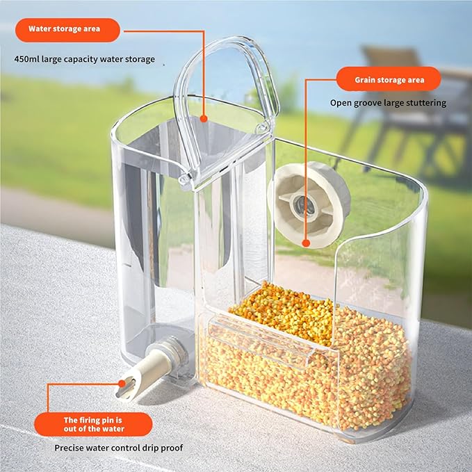 Adjustable Water Flows Bird Feeder and Dispenser for Small Pet Safe Easy Large Capacity Feeding Watering Supply Bird Feeding Watering Bowl