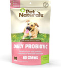 Pet Naturals Probiotics for Dogs – 60 Soft Chews, Dog Probiotic Chews for Digestive & Gut Health Support, 120M CFUs + Prebiotics, Immune Support for Occasional Upset Stomach, Duck Flavor, All Breeds