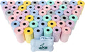 Downtown Pet Supply Unscented Poop Bags for Dogs with Dispenser, 1000 Count - Leak-Proof Dog Waste Bags and Bone-Shaped Dog Poop Bags Holder for Leash - Pastel Rainbow, 12.5" x 8.5"