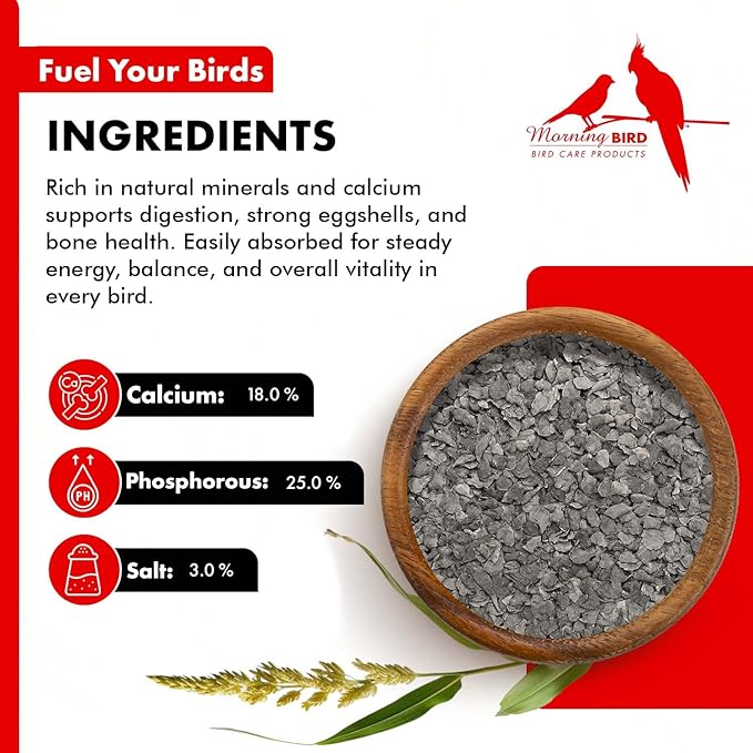 Morning Bird Poultry Grit for Birds 1.5 lbs - Mineral-Rich Supplement for Digestion & Calcium Support - Natural Poultry Feed Additive and Chicken Grit for Healthy Birds