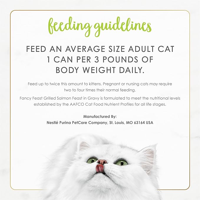 Purina Fancy Feast Grilled Wet Cat Food Salmon Feast in Wet Cat Food Gravy - (Pack of 24) 3 oz. Cans