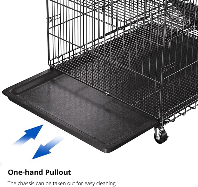PawGiant 4-Tier Large Cat Cage Playpen, 51-inch Indoor/Outdoor Enclosure with 2 Doors, Hammock, Suitable for Cats, Kittens, and Small Animals