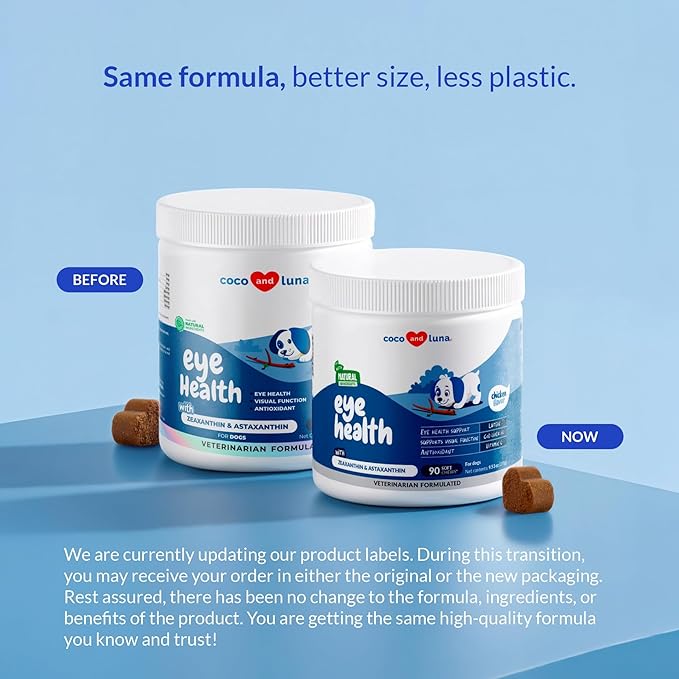 Eye Support for Dogs - 90 Soft Chews - Dog Supplements for Vision, Eye Vitamins for Dogs, with Cod Liver Oil Antioxidant, Dog Omega Supplement, Omega 3 EPA and DHA Fatty Acids.