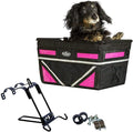 TRAVELIN K9 Pet-Pilot MAX Dog Bicycle Basket Carrier | 8 Color Options for Your Bike (Pink)