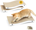 Cat Scratcher, Durable Scratch Pad, Corrugated Cardboard Scratching Board for Indoor Cats, Heavy Duty, Double-Sided Usability, Recyclable, with Catnip, Large, 2 Packs