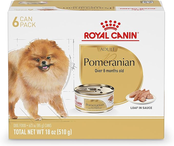Royal Canin Breed Health Nutrition Pomeranian Adult Loaf in Sauce Dog Food, 3 oz (Pack of 6)