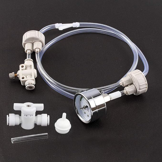 Fish Kit, 1 Set White DIY Aquarium with Planted CO2 System, Pro Tubegauge Bottle Set