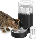 Cat Water Dispenser with Filter and Stainless Steel Bowl, Automatic Gravity Water Dispenser for Cats or Small Medium Size Dogs, Large Capacity, Easy to Clean and Safe for Pets (4L Black)