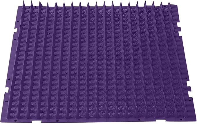 Cat Repellent Outdoor Mat Cats Dogs Plastic Bendable, Spiked Deterrent Training Repellent Pet Mats with Spikes for Indoor Outdoor Supplies, Keep Cats Out of Yard Permanently, 16 x 13 Inch (Purple)