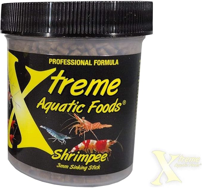 Xtreme Shrimpee 3mm Sinking Sticks: Nutrient-Rich, High-Vitamin Daily Fish Food for Shrimp, Corys, and Loaches, Ideal for Nano Tanks, Natural Treat for Vibrant Health - USA Farm Grown (3oz)