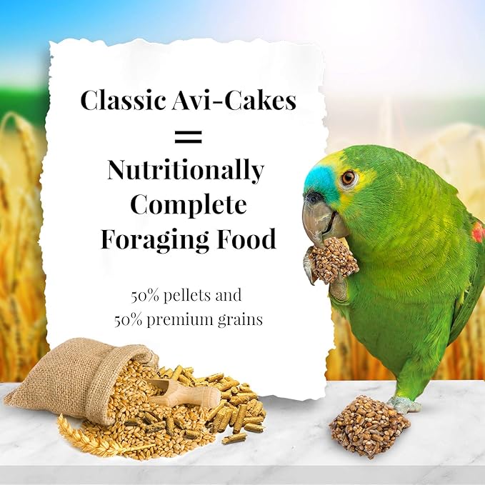 LAFEBER'S Classic Avi-Cakes Pet Bird Food, Made with Non-GMO and Human-Grade Ingredients, for Parrots, 20 lb…