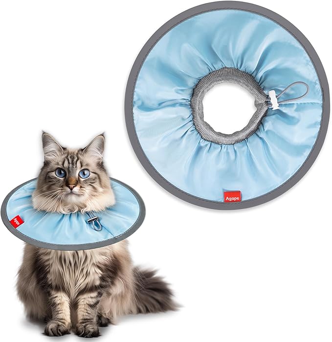 Agape Comfortable Cat Cone, Lightweight Cat Cone Collar Soft, Recovery Collar for Cats After Surgery to Stop Licking & Scratching, Protective E Collar for Small, Medium, and Large Cats for Wound Care